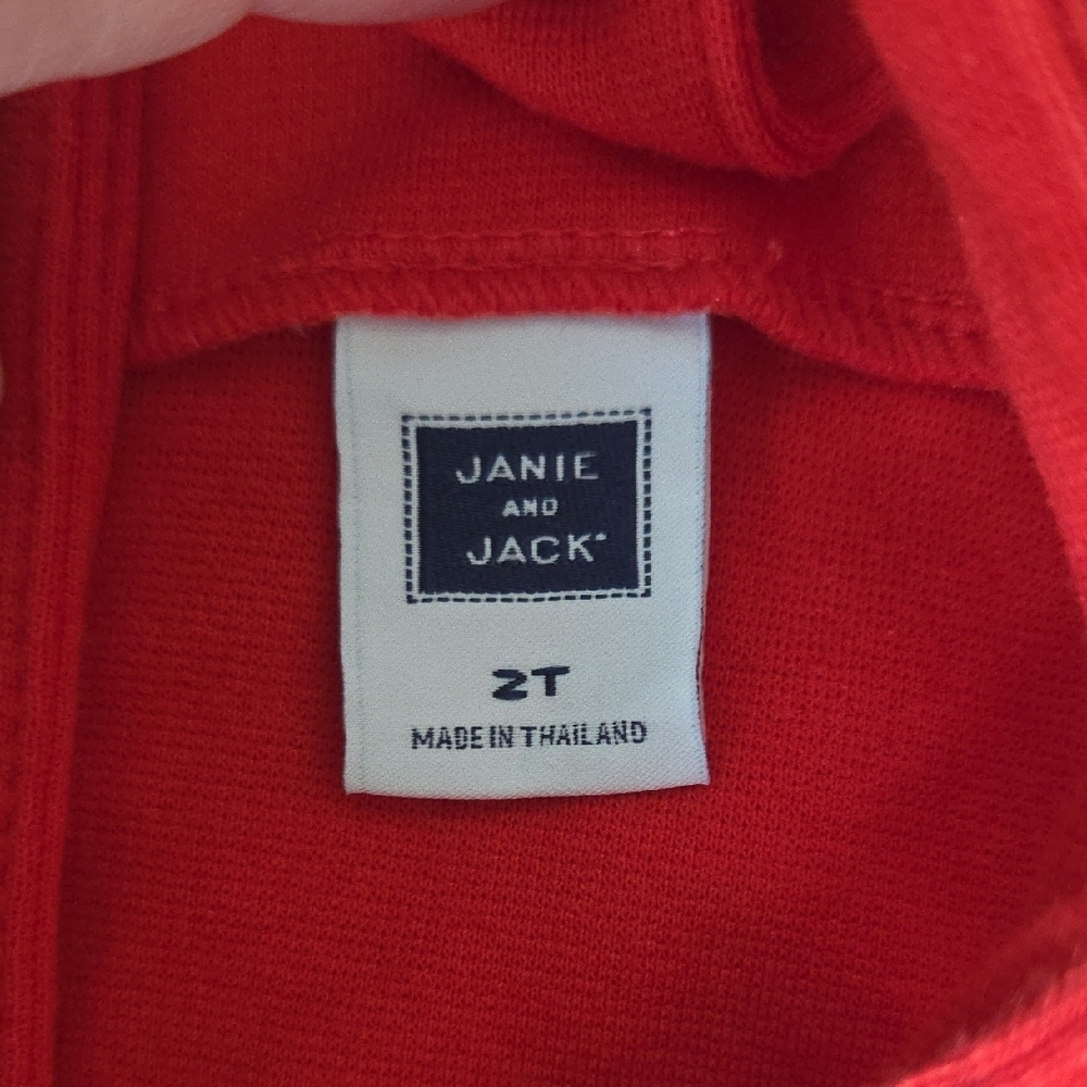 Janie and Jack Red Romper with Playful Bows - Picture 4 of 5